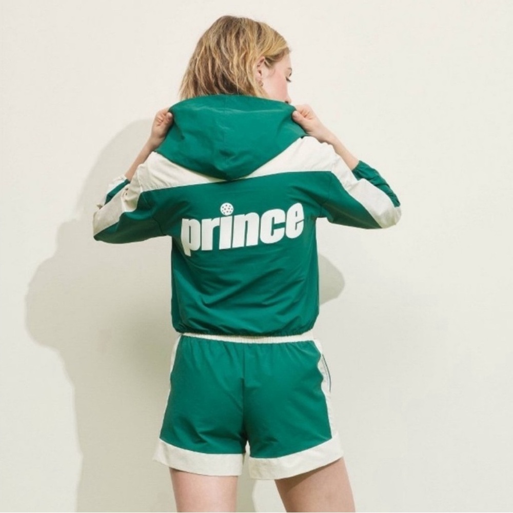 Prince Pickleball Women's Woven Zip-Front
Hooded Jacket - Green- XXL